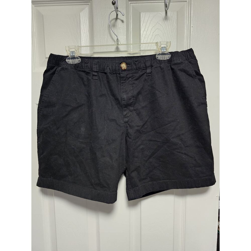 Chubbies Shorts Mens Large 7" Inseam Elastic Waist Chino Shorts Black
